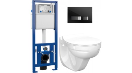 Унитаз подвесной с инсталляцией Керамин Гранд R Slim + S-IN-MZ-LINK_PRO + P-BU-MOV/Blg/Gl