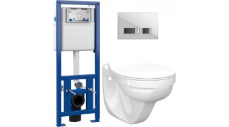 Унитаз подвесной с инсталляцией Керамин Гранд R Slim + S-IN-MZ-LINK_PRO + P-BU-MOV/Whg/G