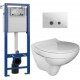 Унитаз подвесной с инсталляцией Керамин Санти R Slim + S-IN-MZ-VECTOR + P-BU-STE/Whg/Gl