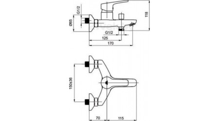 Смеситель Rubineta Uno-10/K 
