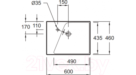 Умывальник Jacob Delafon Rythmik 60x46 (EXQ112-Z-00)