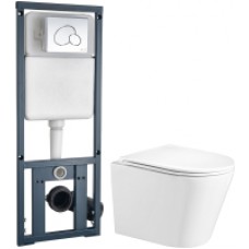 Унитаз подвесной с инсталляцией WeltWasser Salzbach 004 GL-WT + Marberg 410 RD