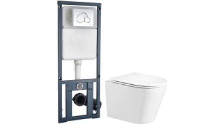 Унитаз подвесной с инсталляцией WeltWasser Salzbach 004 GL-WT + Marberg 410 RD 