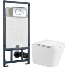 Унитаз подвесной с инсталляцией WeltWasser Salzbach 004 GL-WT + Marberg 507 RD