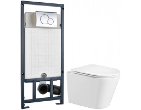 Унитаз подвесной с инсталляцией WeltWasser Salzbach 004 GL-WT + Marberg 507 RD