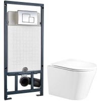 Унитаз подвесной с инсталляцией WeltWasser Salzbach 004 GL-WT + Marberg 507 SE