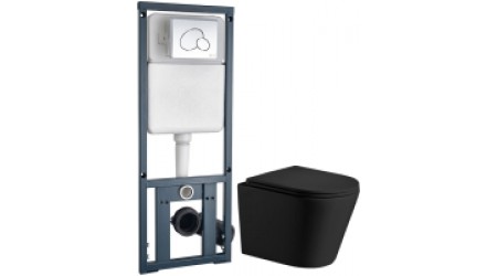 Унитаз подвесной с инсталляцией WeltWasser Salzbach 004 MT-BL + Marberg 410 RD 