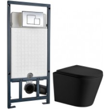Унитаз подвесной с инсталляцией WeltWasser Salzbach 004 MT-BL + Marberg 507 SE