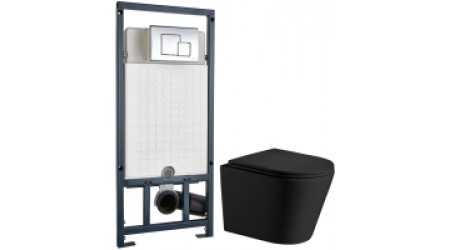 Унитаз подвесной с инсталляцией WeltWasser Salzbach 004 MT-BL + Marberg 507 SE 