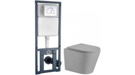 Унитаз подвесной с инсталляцией WeltWasser Salzbach 004 MT-GR + Marberg 410 RD