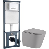 Унитаз подвесной с инсталляцией WeltWasser Salzbach 004 MT-GR + Marberg 410 SE