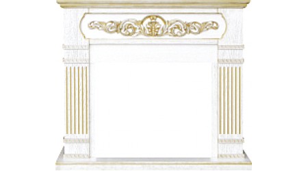 Портал для камина Смолком San Marino SYM 26/MB/JUP (белый дуб/патина золото)