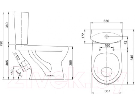 Унитаз напольный Santeri Ультра 1P4013S0000BF