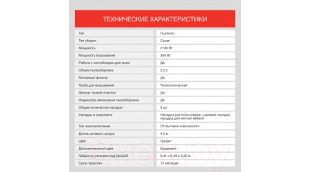Пылесос StarWind SCM4410 (графит/бордовый)