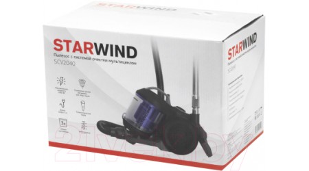 Пылесос StarWind SCV2040 (серый/фиолетовый)