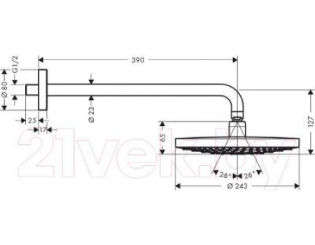 Верхний душ Hansgrohe Select S 240 26466400