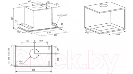 Вытяжка скрытая Krona Selina 600 PRM 3P / КА-00002593 (нержавеющая сталь)
