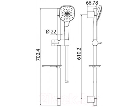 Душевой гарнитур IDDIS Sena SEN3F70i16