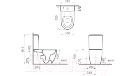 Сливной бачок VitrA Sento / 5639B003-0108