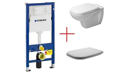 Унитаз подвесной с инсталляцией Duravit Set D-Code Rimmless (45700900A1+458103001)