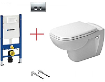 Унитаз подвесной с инсталляцией Duravit Set D-Code Rimmless (45700900A1+458124211)