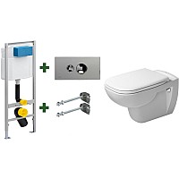 Унитаз подвесной с инсталляцией Duravit Set D-Code Rimmless 45700900A1 + 713386