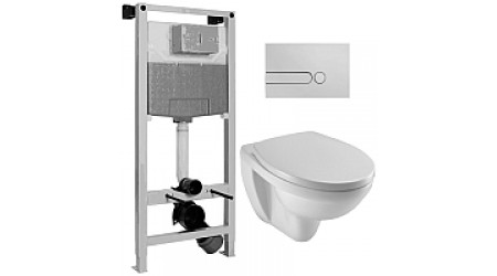 Унитаз подвесной с инсталляцией Jacob Delafon Set Patio EDV102 + E70021 + E5504 + E4326-CP