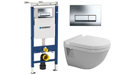 Унитаз подвесной с инсталляцией Duravit Set Starck 3 42000900A1 + 458.125.21.1