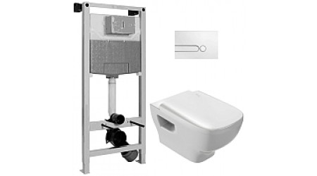 Унитаз подвесной с инсталляцией Jacob Delafon Set Struktura EDE102 + E70024 + E5504 + E4326