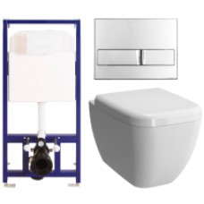 Унитаз подвесной с инсталляцией VitrA Shift Rim-Ex / 040213 + 7742B003-0075 (с сиденьем микролифт)