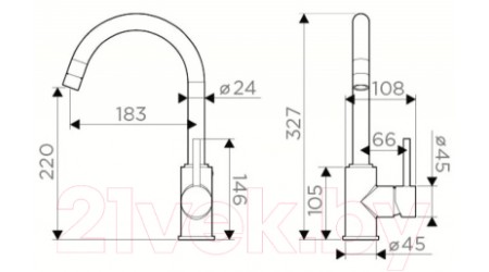 Смеситель Omoikiri Shinagawa-BL-BN (4994252) 