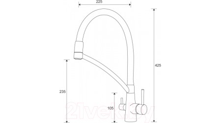 Смеситель Paulmark Siegen 213111-418 (черный металлик) 