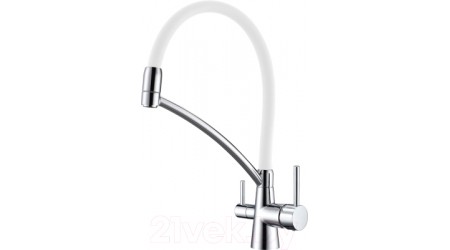 Смеситель Paulmark Siegen 213111-CRw (хром/белый) 