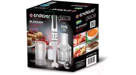 Блендер погружной Endever Sigma-78 (белый/черный)