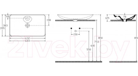 Умывальник Isvea Sistema Y Clear 10SY50065