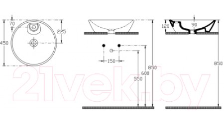 Умывальник Isvea SistemaY Soft 10SY65045