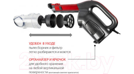Вертикальный пылесос Endever SkyClean VC-288 (красный/серый)