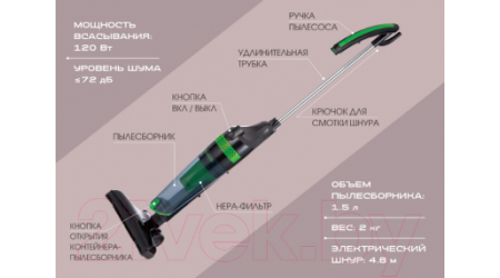 Вертикальный пылесос Endever SkyClean VC-293 (черный/серый)