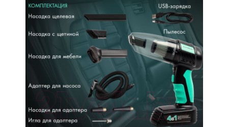 Портативный пылесос Endever SkyClean VC-295 (мятный/черный)