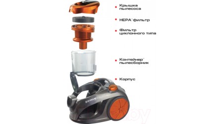 Пылесос Endever Skyclean VC-550 (серый/оранжевый)
