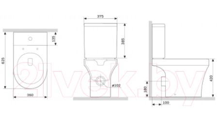 Унитаз напольный Damixa Skyline DX35C8600SC (с сиденьем)
