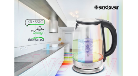 Электрочайник Endever Skyline KR-331G (стальной/черный)