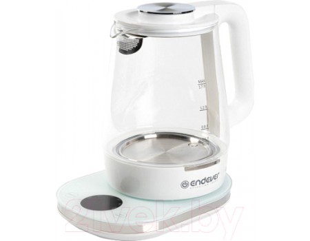 Электрочайник Endever Skyline KR-335G (белый/стекло)