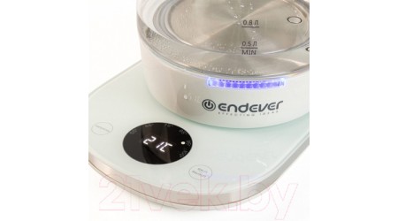 Электрочайник Endever Skyline KR-335G (белый/стекло)