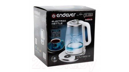 Электрочайник Endever Skyline KR-335G (белый/стекло)