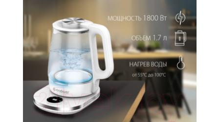 Электрочайник Endever Skyline KR-334G (черный/стекло)