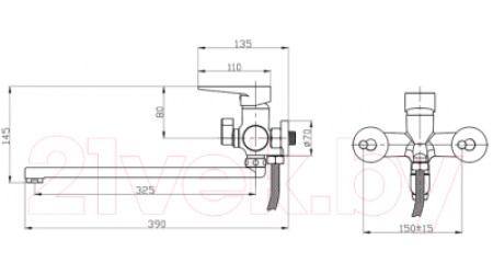 Смеситель РМС SL77BL-006E 