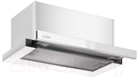 Вытяжка скрытая Elikor Slide Glass 60П-1000 / 229461 (белый/белый)