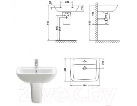 Полупьедестал Gala Smart 25432