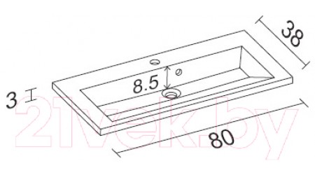 Умывальник Riho Smartline 80 / F7SM108038111